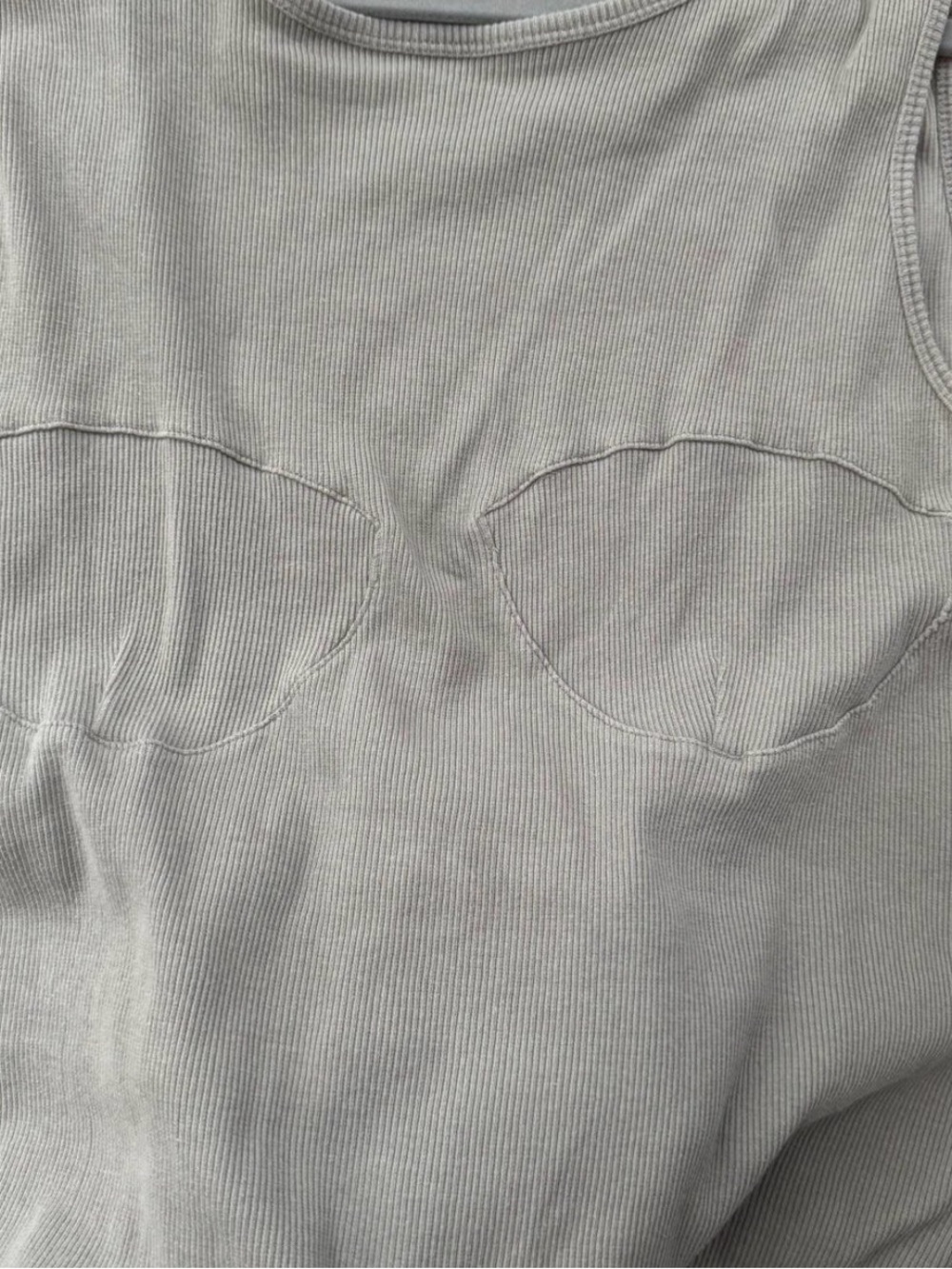 Women's Gray Ribbed Tank Top - Picture 4 of 4